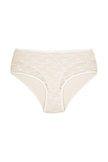 Cotton Front Lined Lez Lace High Waist Women's Panties 3-Piece