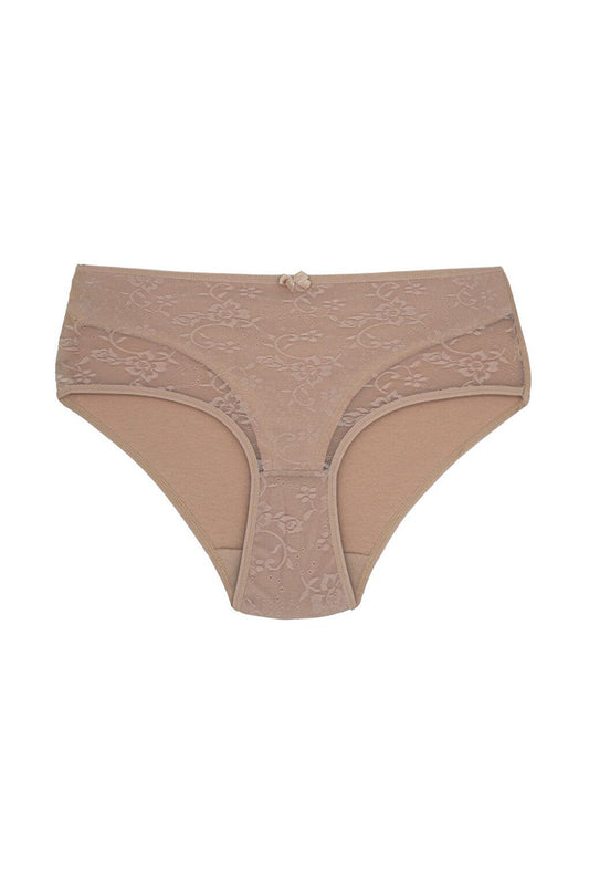 Cotton Front Lined Lez Lace High Waist Women's Panties 2-pack