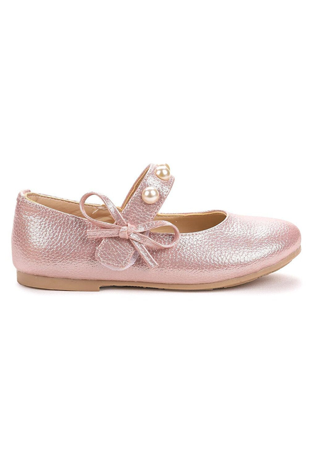 Pearled Daily Velcro Girls Ballerina Shoes 253 Vakko Helmet