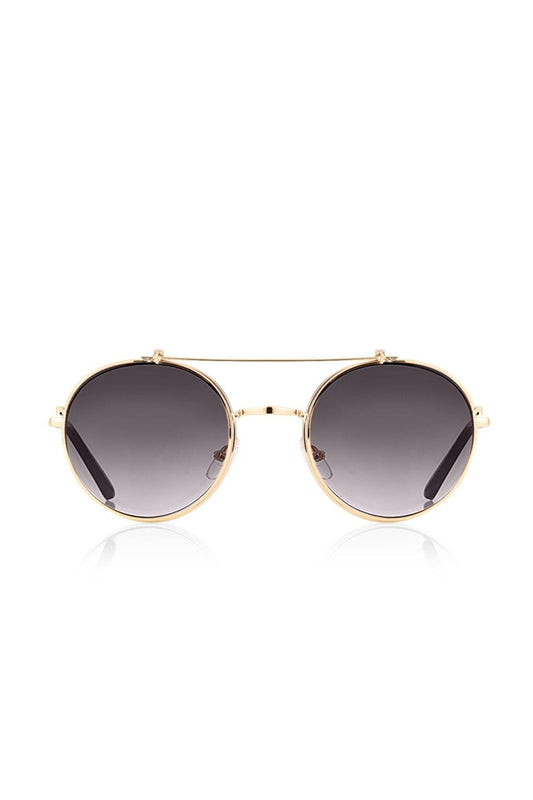 Unisex Well Rounded Gold Sunglasses Apsu029204