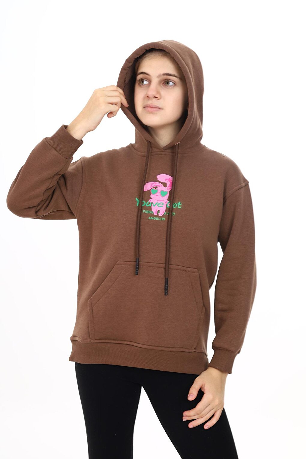 Girl's Kangaroo Pocket Hooded Sweatshirt Hoodie 7-13 Years Lx278