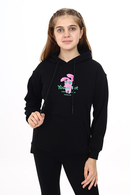 Girl's Kangaroo Pocket Hooded Sweatshirt Hoodie 7-13 Years Lx278