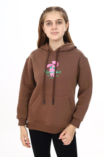 Girl's Kangaroo Pocket Hooded Sweatshirt Hoodie 7-13 Years Lx278