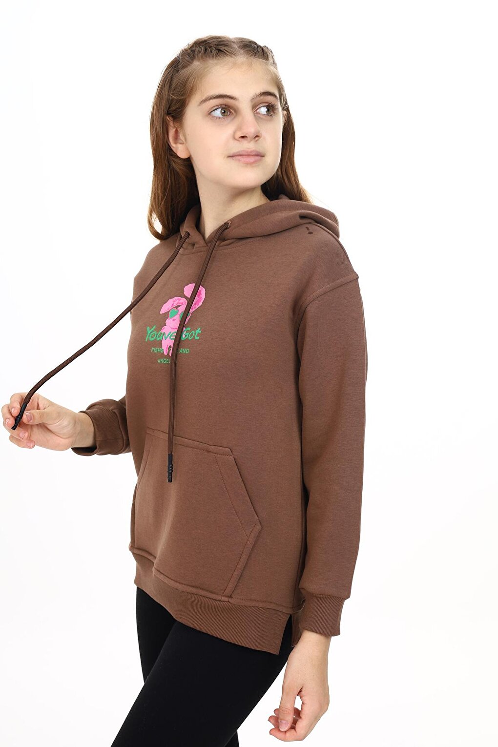 Girl's Kangaroo Pocket Hooded Sweatshirt Hoodie 7-13 Years Lx278