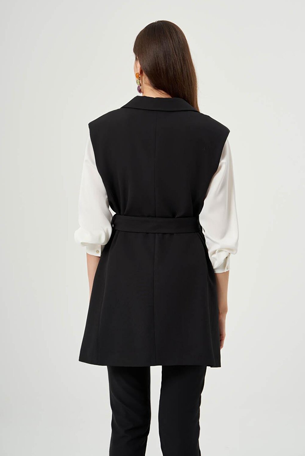 Black Classic Vest with Buckle Belt