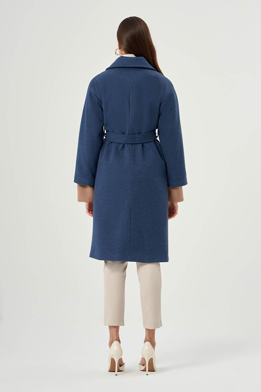 Basic Stamp Textured Indigo Coat