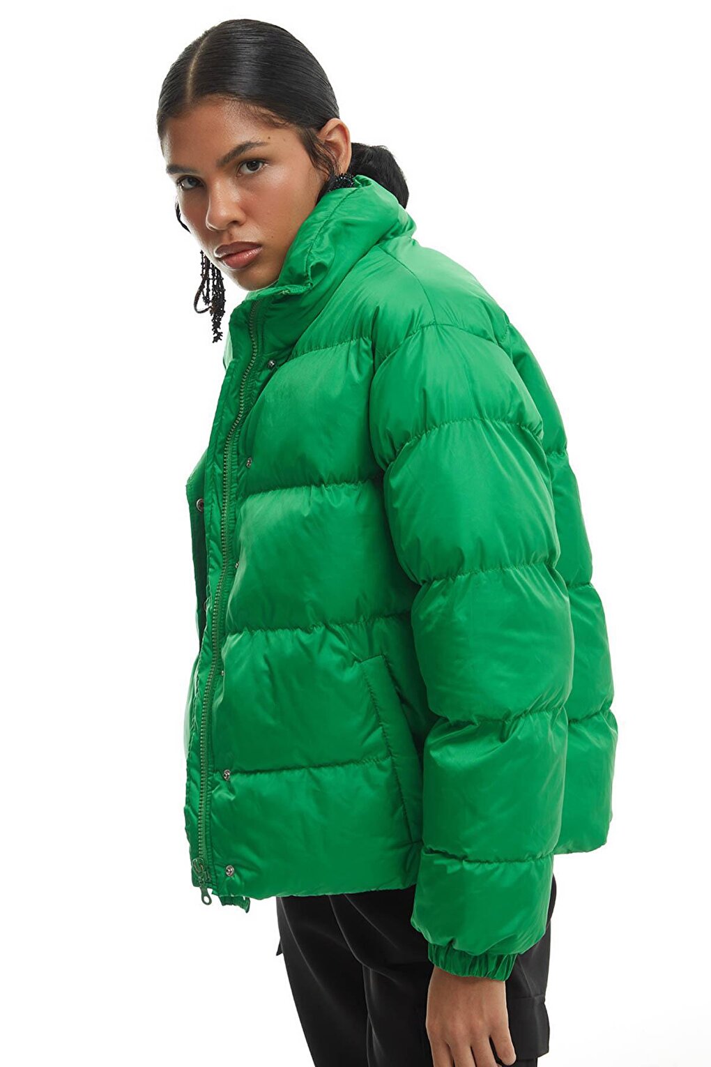 Short Puffer Jacket Green