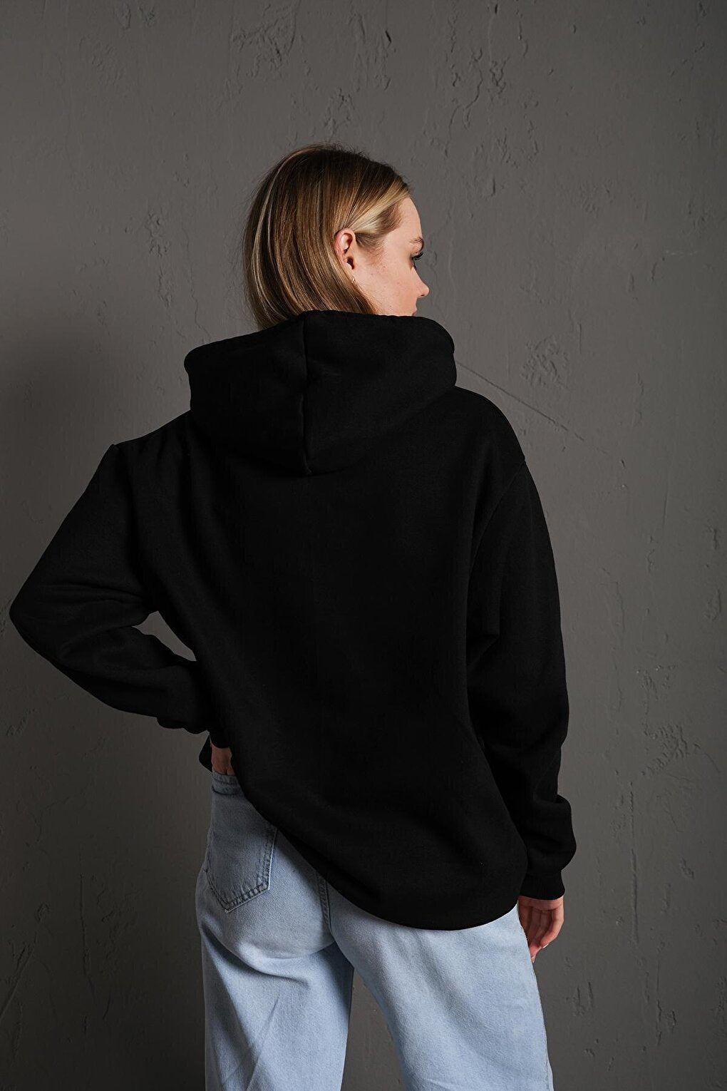 Women's Bhvr BLACK Hooded Sweatshirt