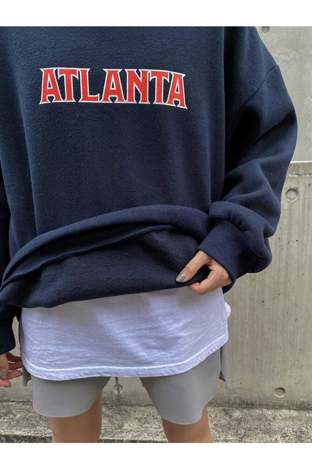 Women's Sweatshirt Oversize DARK BLUE Atlanta Printed Sweat