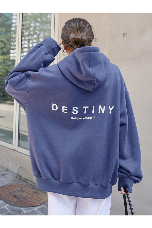 DESTINY DESIGN Printed Sweatshirt Indigo BLUE