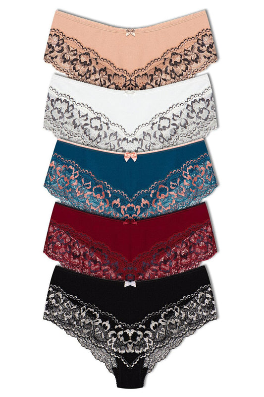 Double Color Lace Women's Panties 5-pack