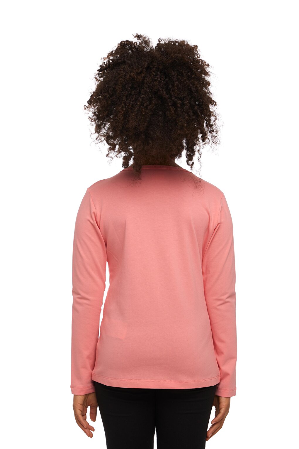 Salmon Girl's Plain Printed Lycra Long Sleeve T-Shirt