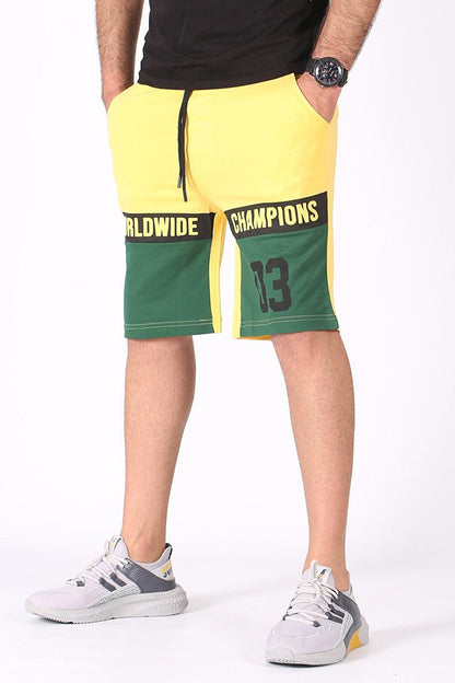 Color Blocked Yellow Shorts 2920