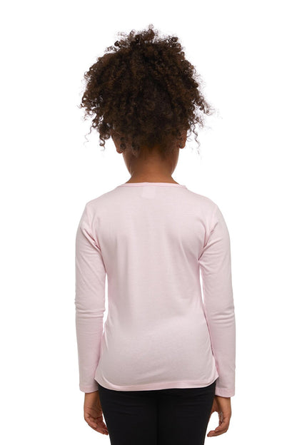 Pale pink Girl's Plain Basic Lycra Long Sleeve T-Shirt