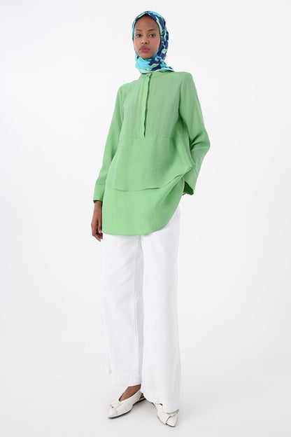 Light Green Flounced Half Layer Tunic