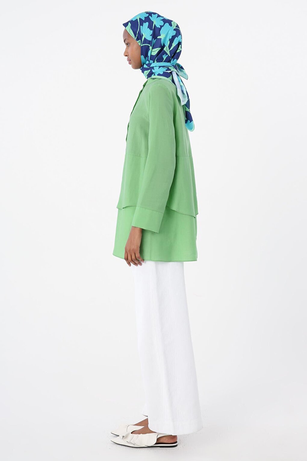 Light Green Flounced Half Layer Tunic