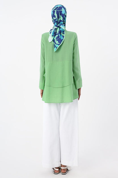 Light Green Flounced Half Layer Tunic