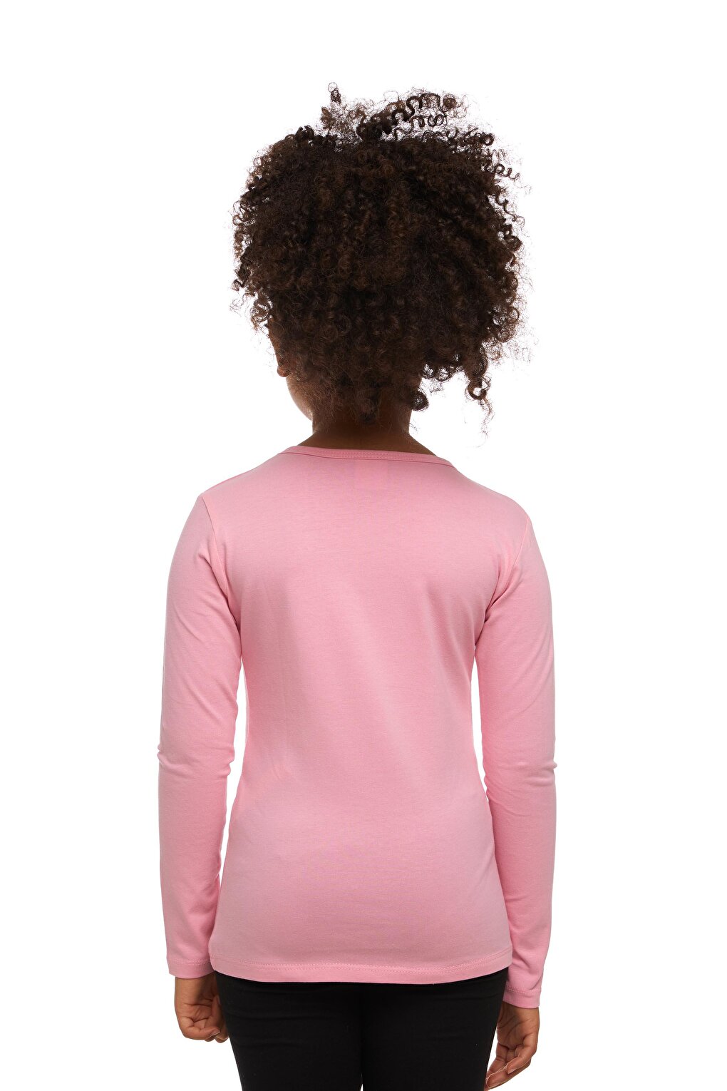 Pink Girl's Plain Basic Lycra Long Sleeve T-Shirt