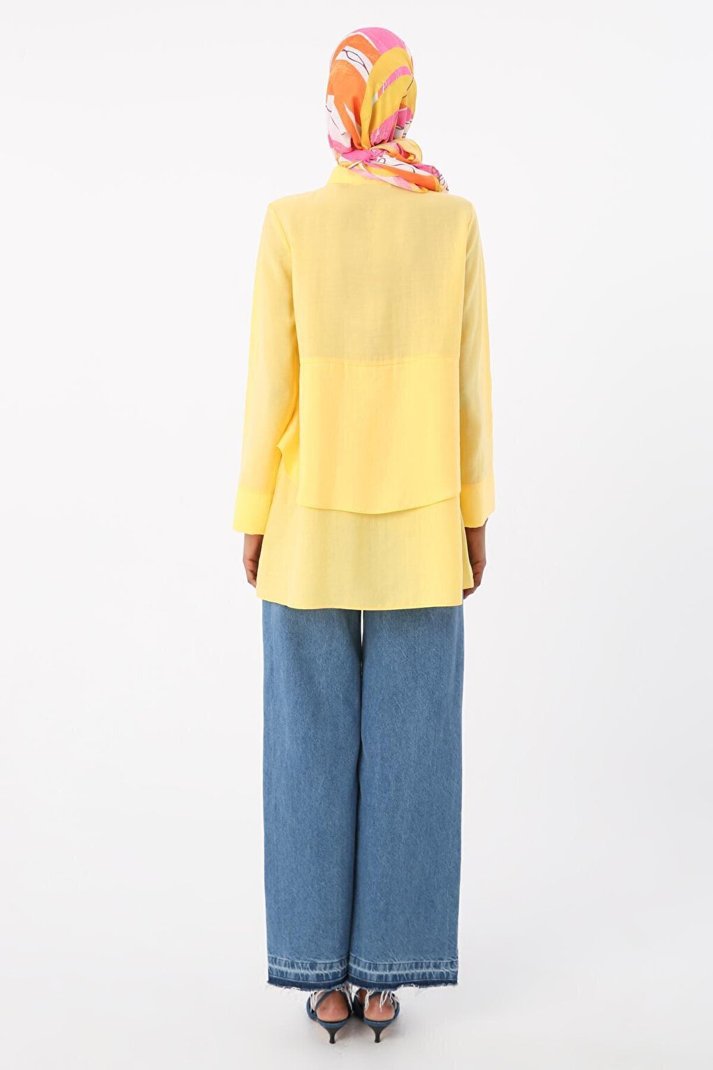 Yellow Flounce Half Placket Tunic