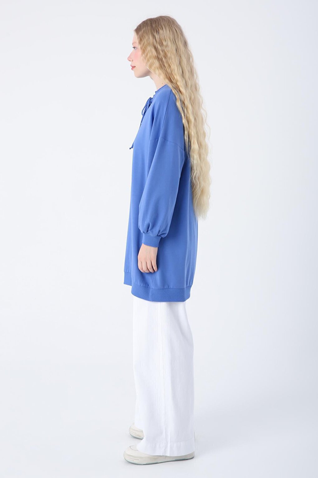 Parliament Cotton Sweat Tunic with Lace Detail on the Collar