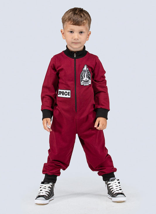 Claret Red Space Boy's Jumpsuit LP-22WIN-077