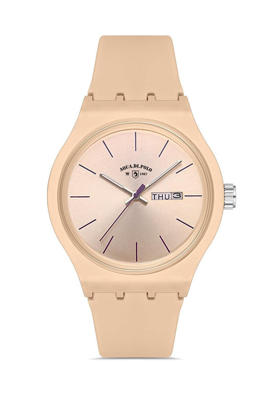 APWR031807 Beige Unisex Silicone Wristwatch