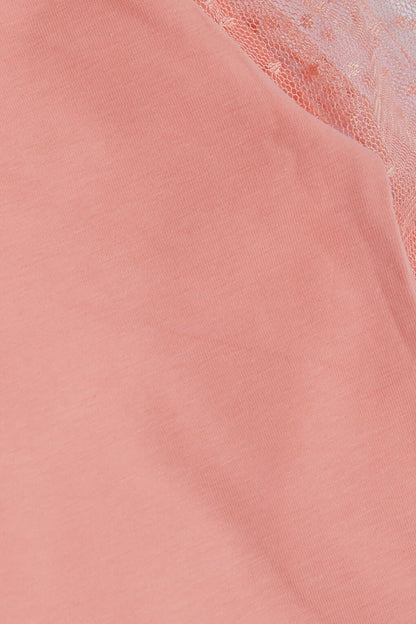 Girl's Blouse Sleeves Salmon with Tulle Detail (Ages 8-12)