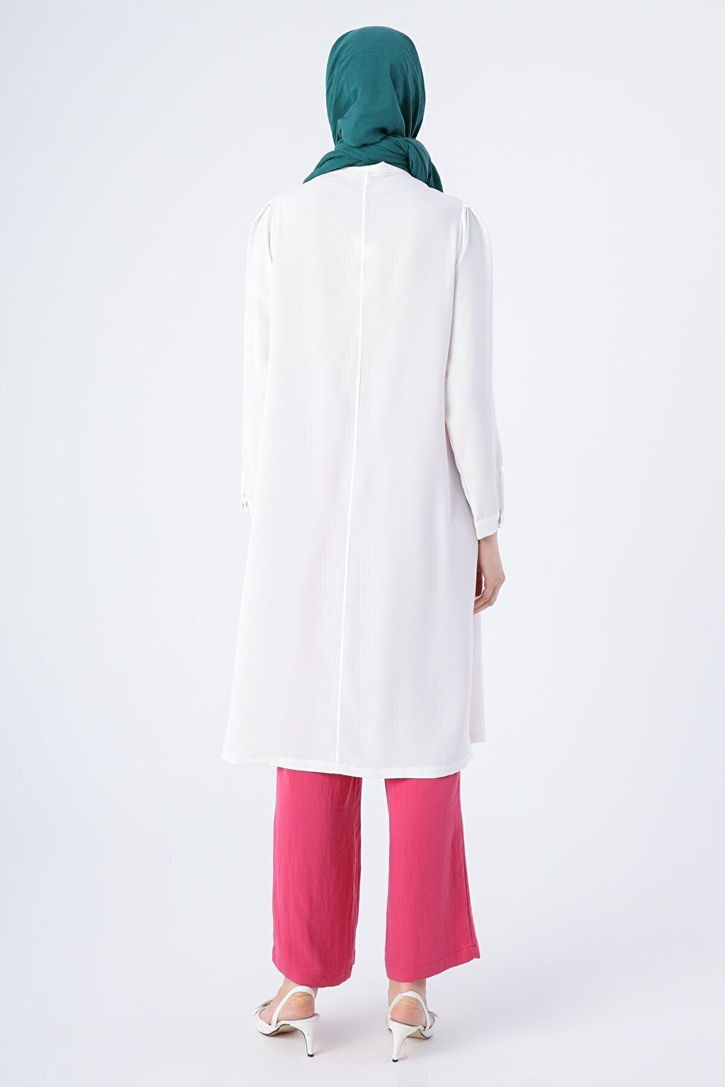 White Formal Collar Comfortable Long Shirt Tunic