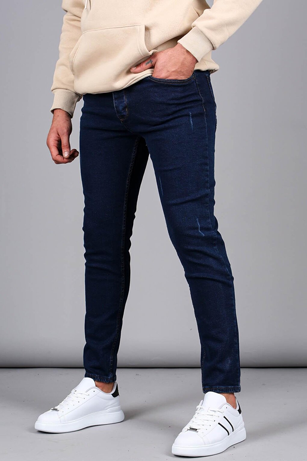 Blue Grinded Skinny Fit Men's Jean 6322