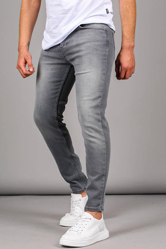 Gray Lycra Skinny Fit Men's Jean 6323