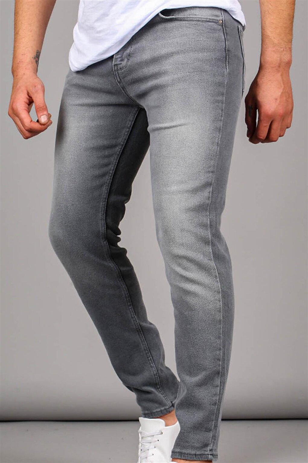 Gray Lycra Skinny Fit Men's Jean 6323