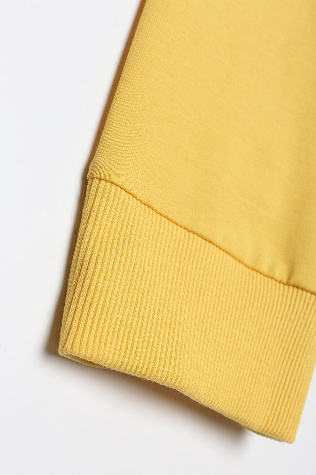 Yellow Cotton Embroidered Ribbed Sweat Tunic