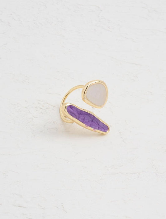 Lilac Adjustable Natural Stone Ring