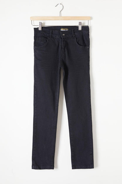 Black Patterned Boy Jean Trousers 16221