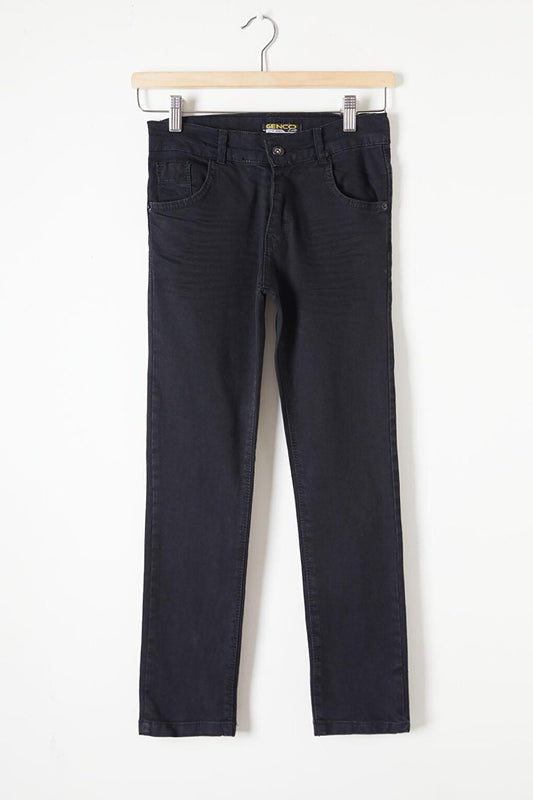 Black Patterned Boy Jean Trousers 16221