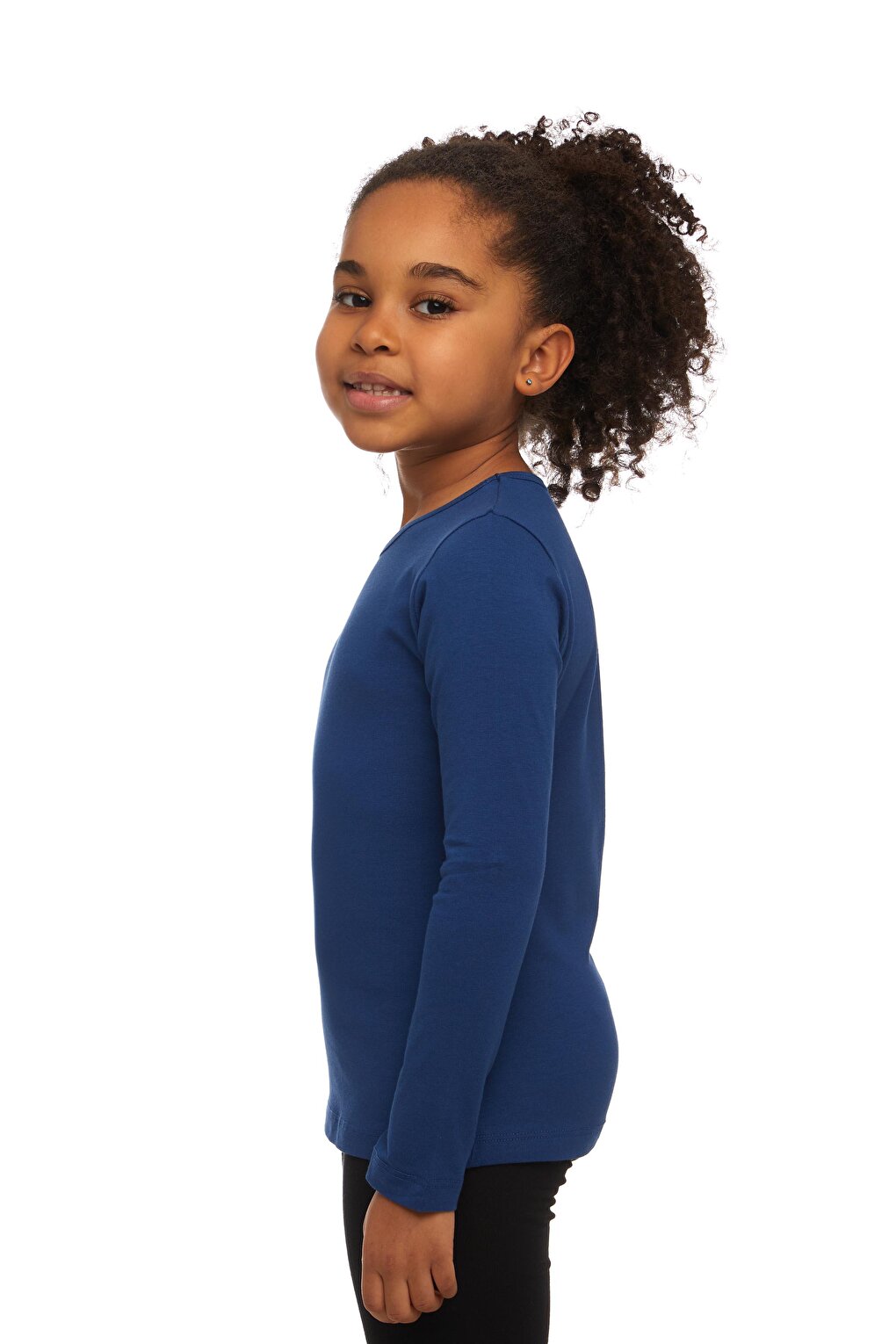 Indigo Girl's Plain Printed Lycra Long Sleeve T-Shirt