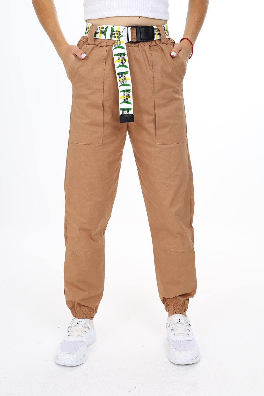 Girl Child Belt Accessory Jogger Gabardine Trousers 9-14 Years 5312