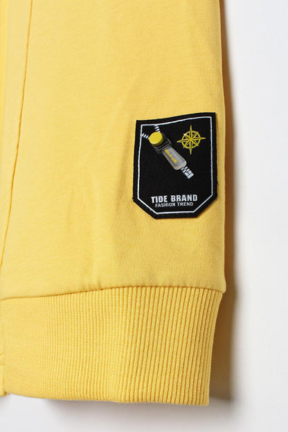 Yellow Eyelet Detailed Pocket Sweat Tunic