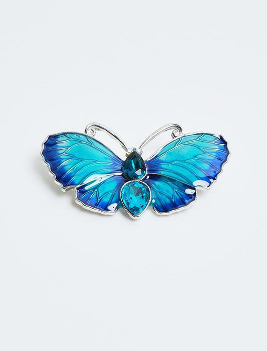 Blue Stone Butterfly Figure Brooch