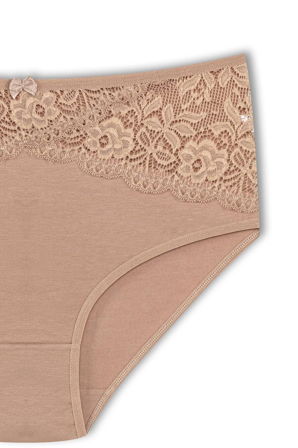 Cotton Inverted V Lace Front High Waist Plus Size Women's Panties 5-pack