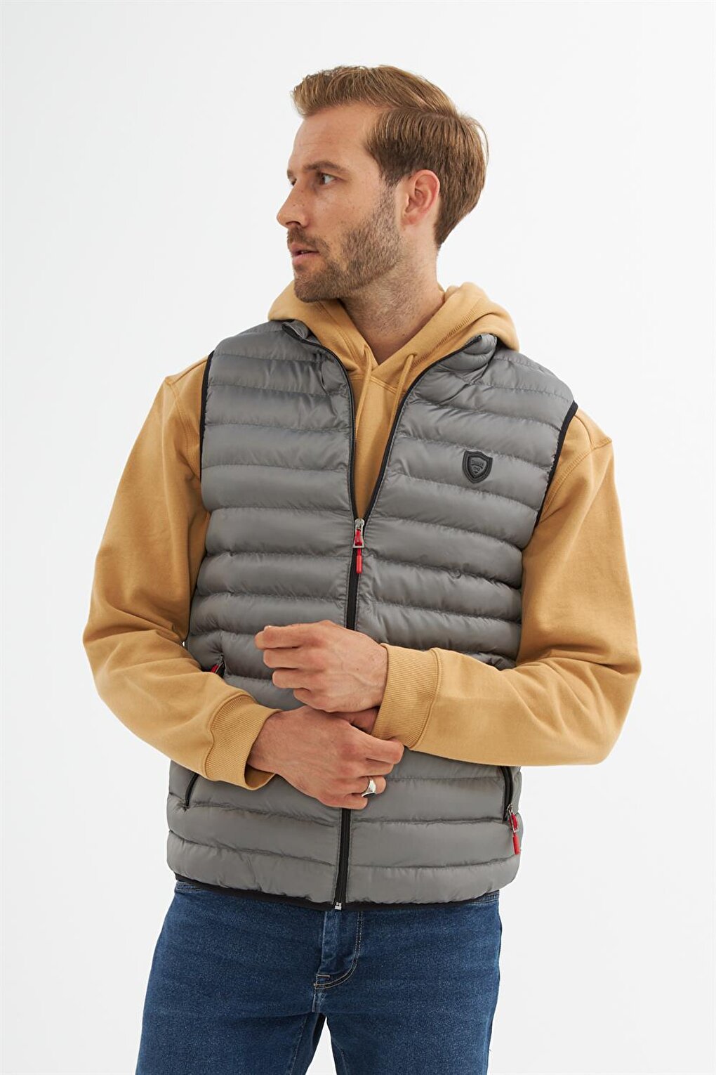 Men's Standard Mold Puffer Vest Gray