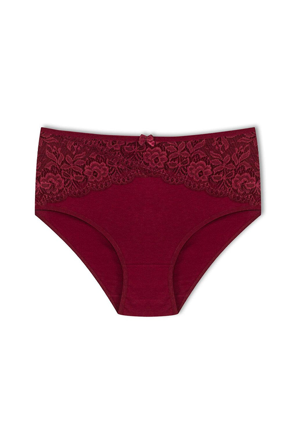 Cotton Inverted V Lace Front High Waist Plus Size Women's Panties