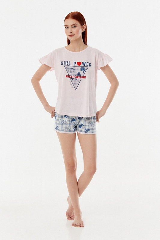 Pajama Set with Printed Shorts