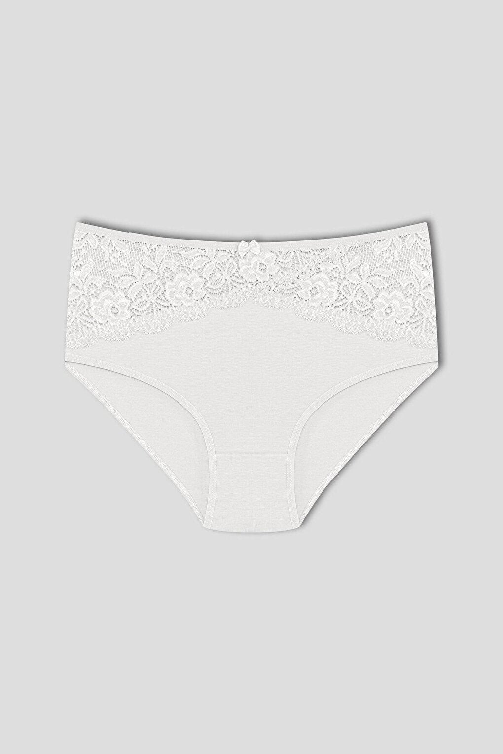 Cotton Inverted V Lace Front High Waist Plus Size Women's Panties