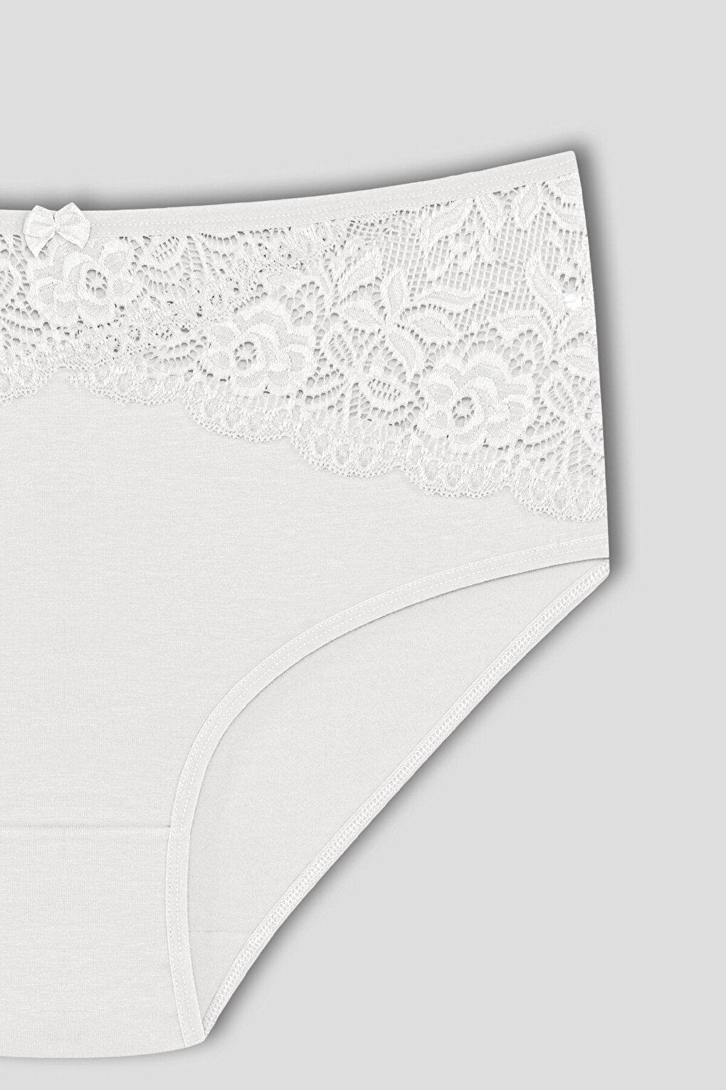 Cotton Inverted V Lace Front High Waist Plus Size Women's Panties