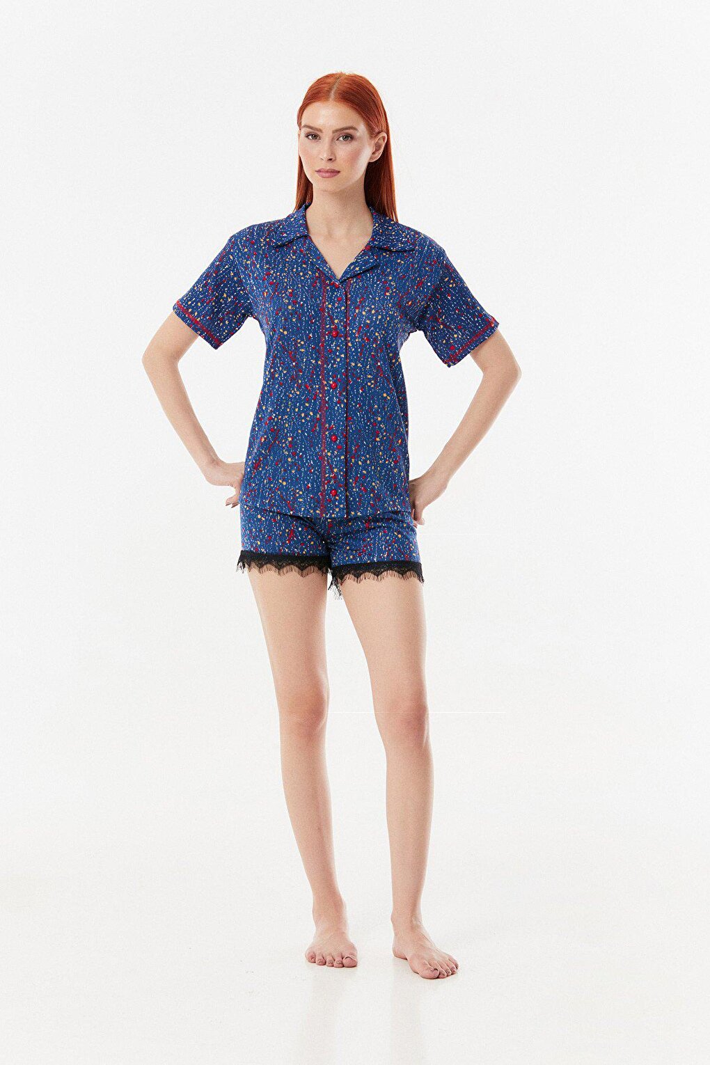 Pajama Set with Printed Shorts