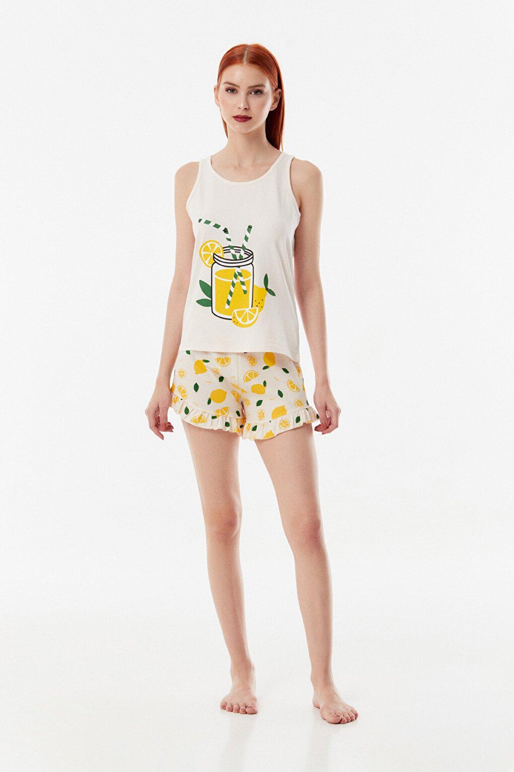 Pajama Set with Printed Shorts