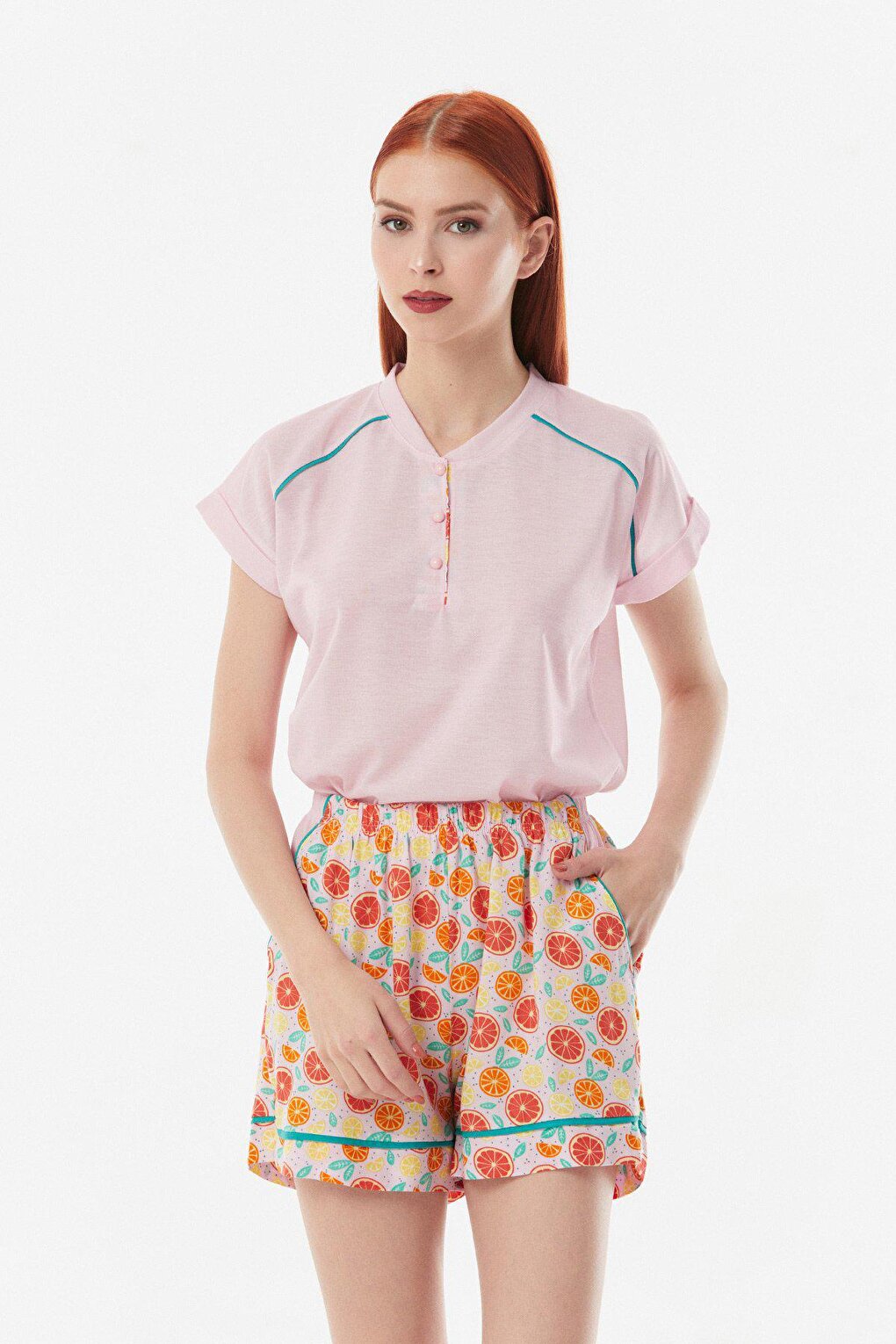 Patterned Shorts Pajama Set