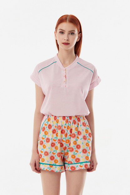 Patterned Shorts Pajama Set