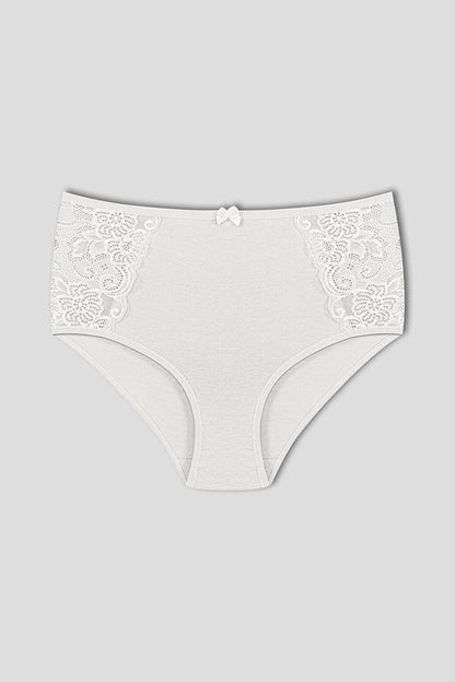 Cotton Lace Sides High Waist Plus Size Women's Panties 2-pack